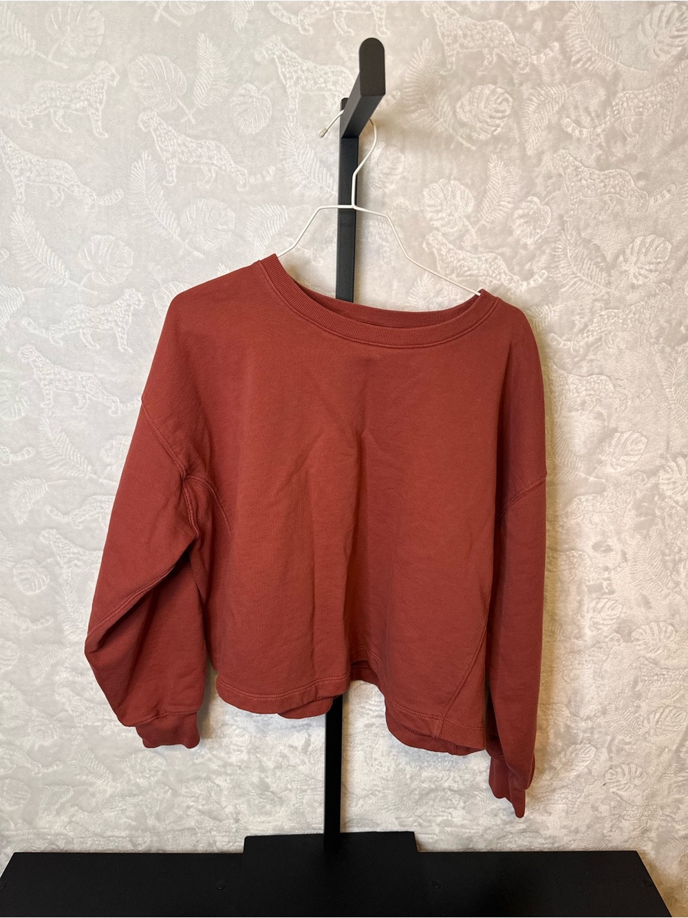 J. Crew Rust Red Cropped Crewneck Sweatshirt
